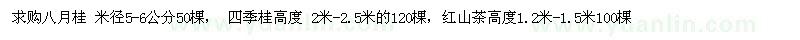 求购八月桂、红山茶