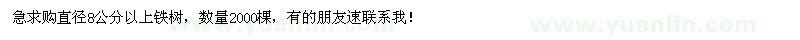 求购直径8公分以上铁树2000棵