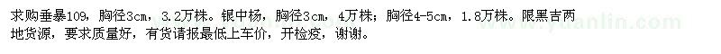 求购垂暴109、银中杨