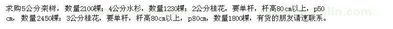 求购栾树、水杉、桂花