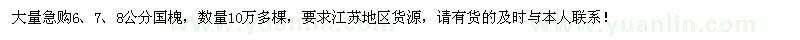 求购6、7、8公分国槐10万棵