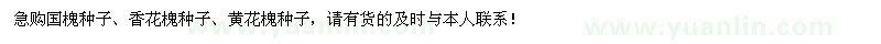 求购国槐种子、香花槐种子、黄花槐种子