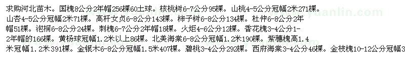 求购柿子树、杜仲、泡桐、刺槐等苗木