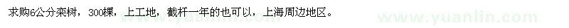 求购6公分栾树