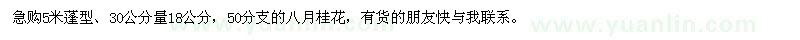 求购30公分量18公分桂花