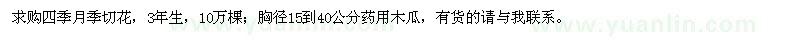 求购四季月季、木瓜