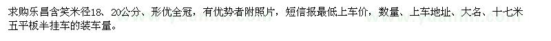 求购米径18、20公分乐昌含笑