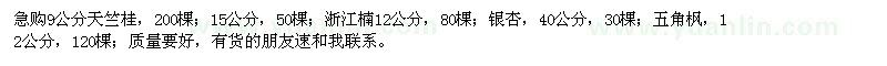 求购天竺桂、浙江楠、银杏