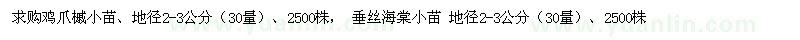 求购鸡爪槭小苗、垂丝海棠小苗