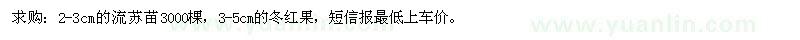 求购流苏苗、冬红果