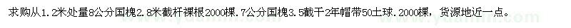 求购7、8公分国槐