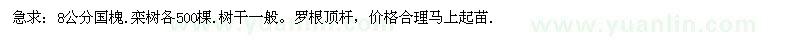 求购8公分国槐、栾树