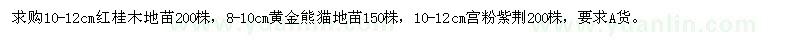 求购红桂木、黄金熊猫、宫粉紫荆