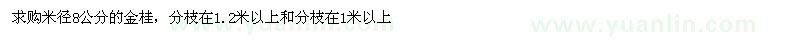 求购米径8公分金桂