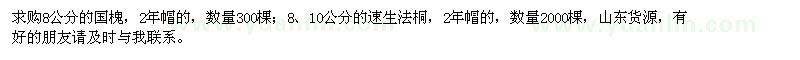 求购8公分国槐、8、10公分速生法桐