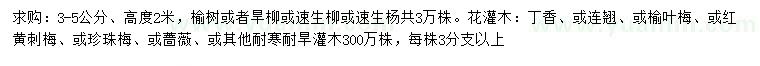 求购榆树、旱柳、速生柳等