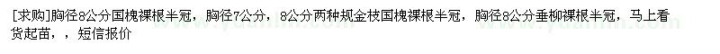 求购胸径8公分国槐胸径7公分，8公分两种，胸径8公分垂柳（北京