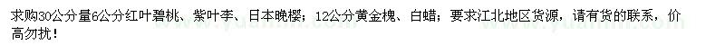 求购红叶碧桃、紫叶李、日本晚樱、黄金槐、白蜡