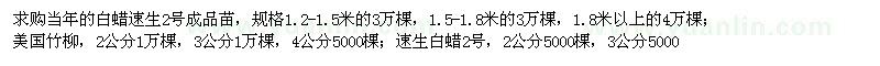 求购速生白蜡2号、美国竹柳