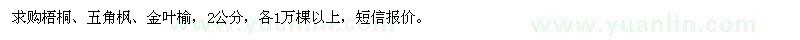 求购梧桐、五角枫、金叶榆