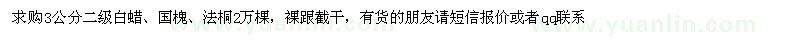 求购3公分白蜡、国槐、法桐