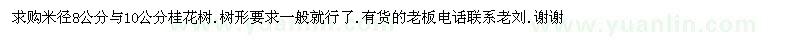 求购米径8公分与10公分桂花树