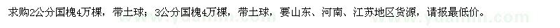 求购2公分国槐、3公分国槐