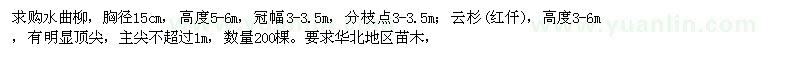 求购水曲柳、云杉