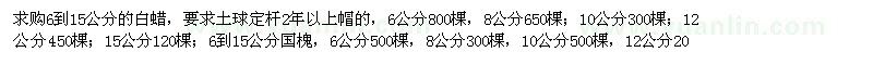 求购白蜡、国槐、柳树