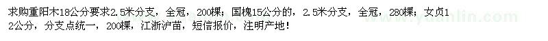 求购重阳木、国槐、女贞