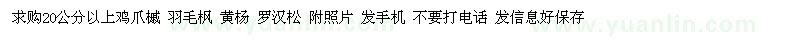 求购20公分以上鸡爪槭、羽毛枫