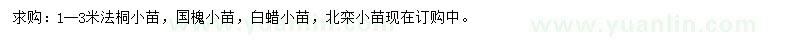 求购1-3米法桐小苗、国槐小苗、白蜡小苗等