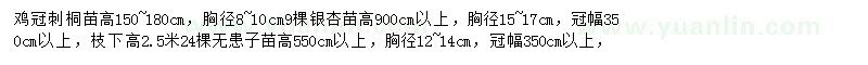 求购鸡冠刺桐、银杏、无患子