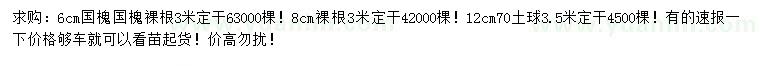 求购6、8、12公分国槐