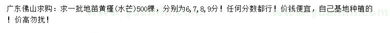 求购6、7、8、9公分黄槿