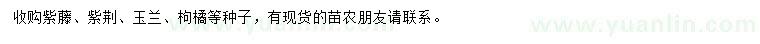 求购紫藤种子、紫荆种子、玉兰种子等