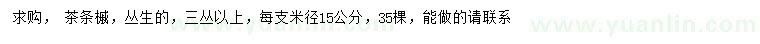 求购米径15公分茶条槭