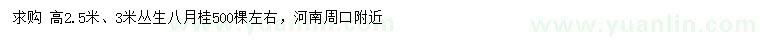 求购高2.5、3米丛生八月桂