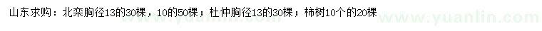 求购北栾、杜仲、柿树