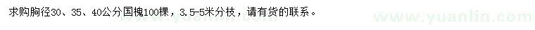 求购胸径30、35、40公分国槐