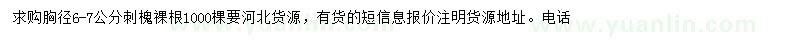 求购胸径6-7公分刺槐