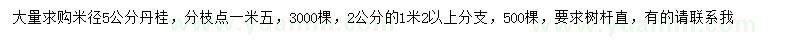 求购米径2公分、5公分的丹桂