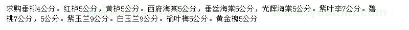 求购垂柳、红栌、黄栌等