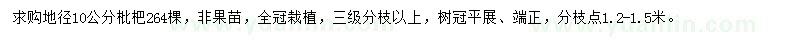 求购地径10公分枇杷