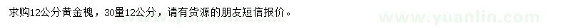 求购12公分黄金槐