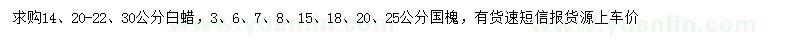 求购14、20-22、30公分白蜡、3、6、7、8、15、18、20、25公分国槐