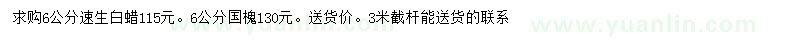 求购6公分速生白蜡、国槐