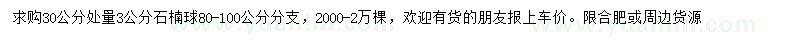 求购30公分量3公分石楠球