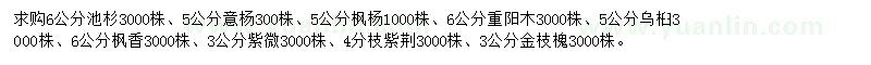 求购池杉、意杨、枫杨等