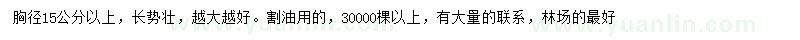 求购胸径15公分以上松树